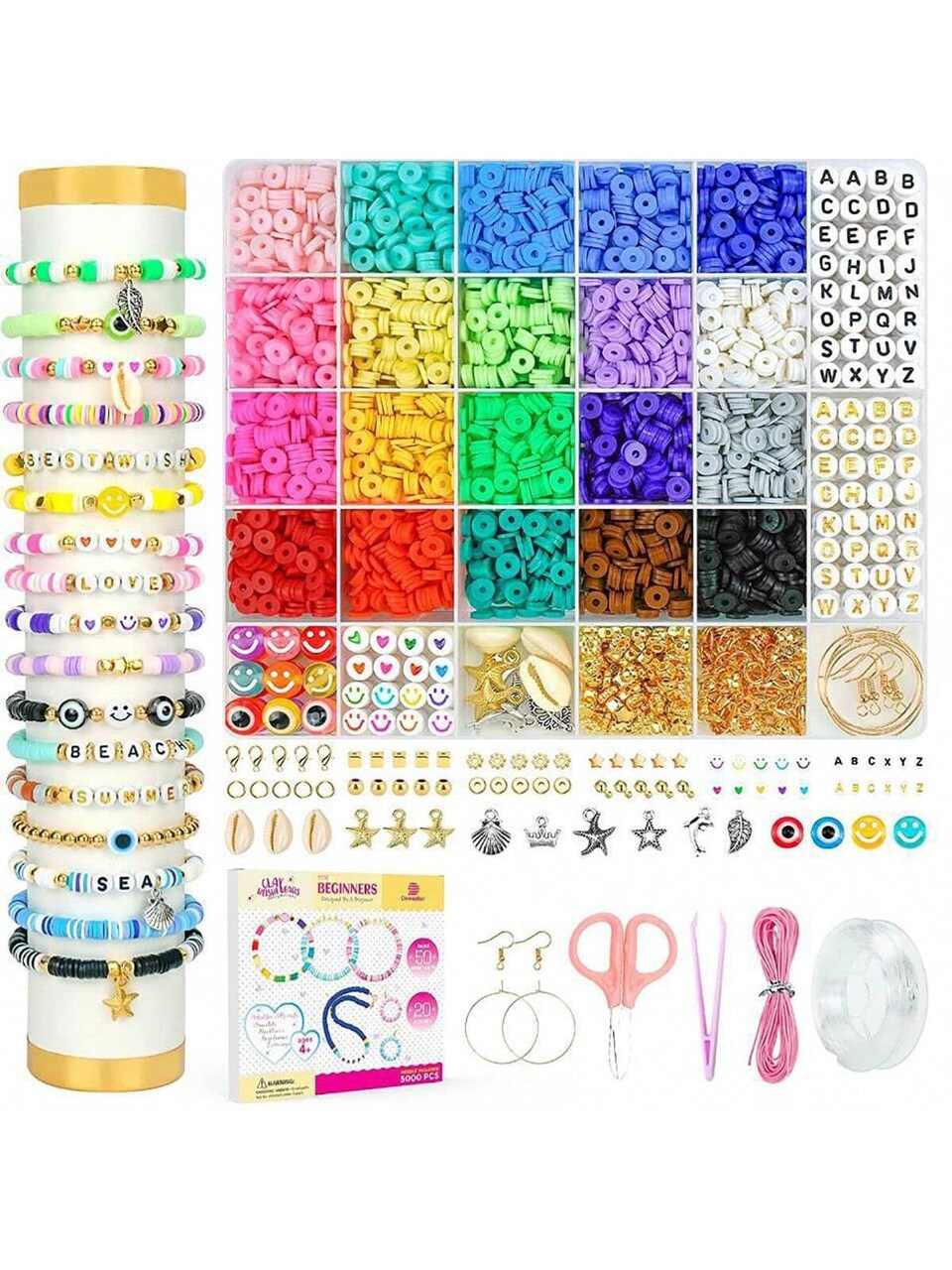 4600Pcs+ Toys Bracelet Making Kit -3100Pcs Beads for Charm Jewelry